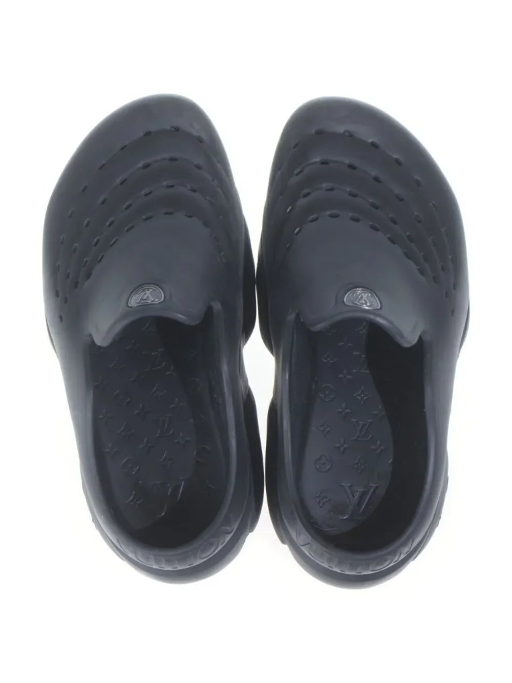 Louis Vuitton LV Shark Line Slip on Sandals Black